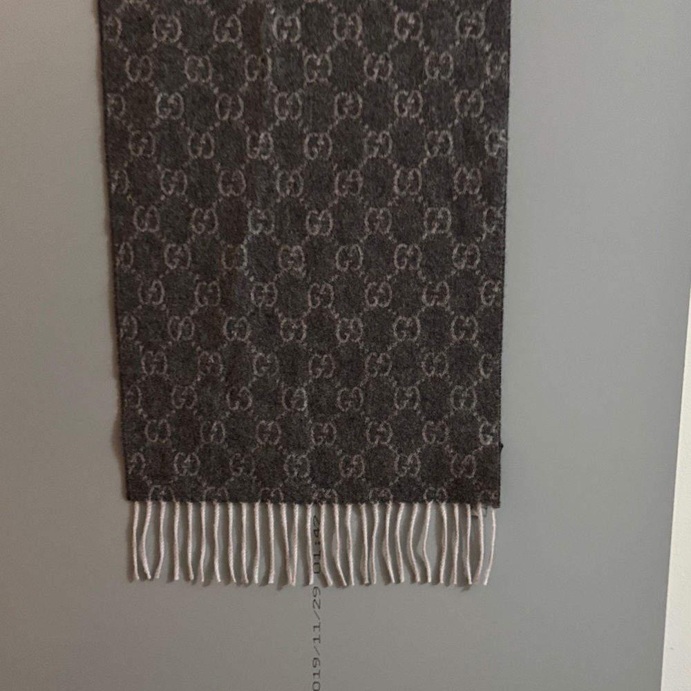 Gucci Charcoal Monogram Men's Scarf